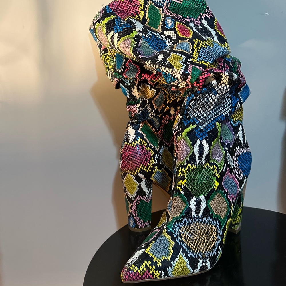 Snake Print Multicolored Boots - image 2